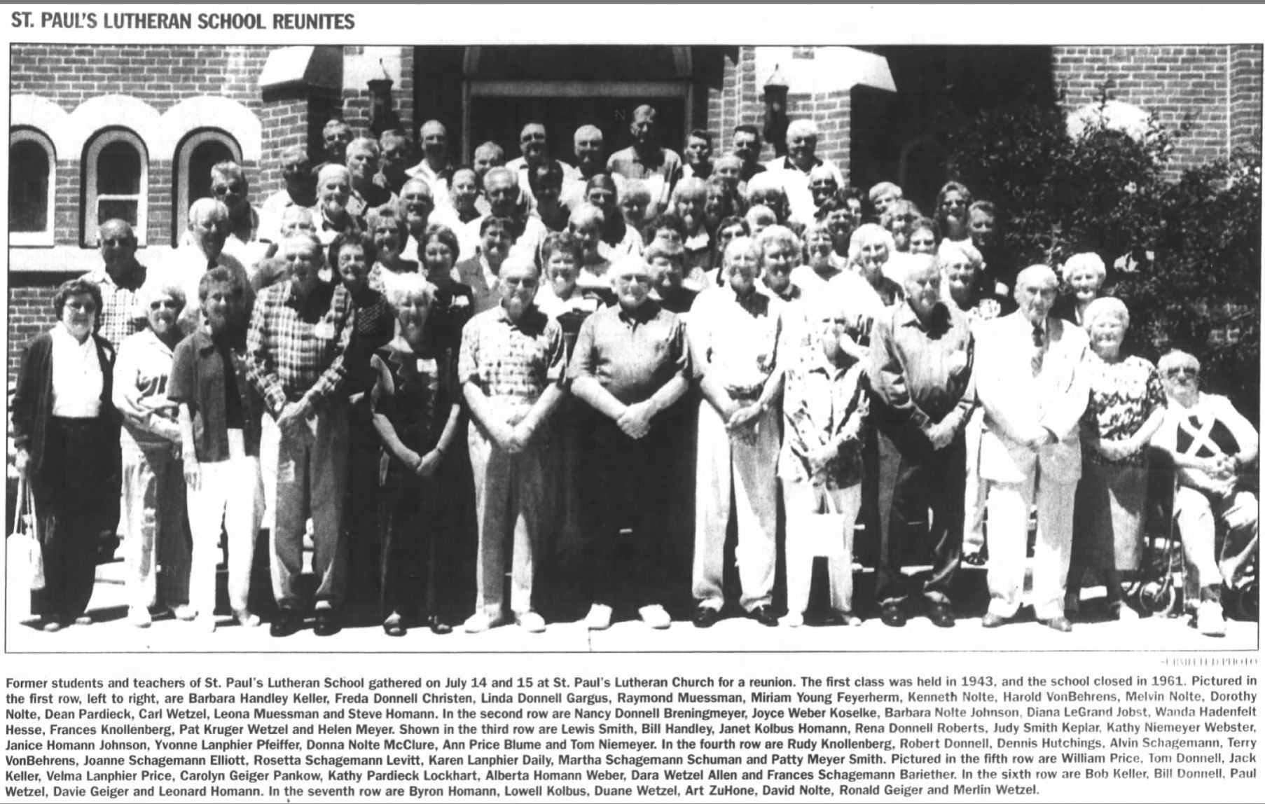St. Paul's Lutheran school reunites